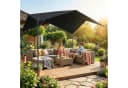 Outsunny Pergola 3x3m mit Satteldach Dunkelgrau Metall Bild 2