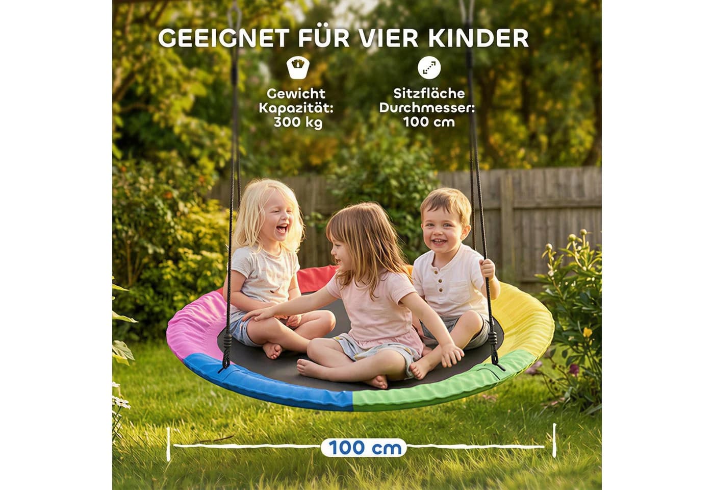 AIYAPLAY Nestschaukel verstellbar 100 cm Outdoor Indoor - Bild 5
