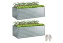 Outsunny Hochbeet 180x90x60cm 2er Set Verzinkter Stahl Silber Bild 1