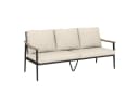 Outsunny Gartensofa 3-Sitzer PE-Rattan Stahlrahmen Khaki Grau Bild 1
