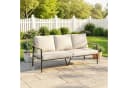 Outsunny Gartensofa 3-Sitzer PE-Rattan Stahlrahmen Khaki Grau Bild 3