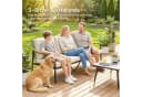 Outsunny Gartensofa 3-Sitzer PE-Rattan Stahlrahmen Khaki Grau Bild 4