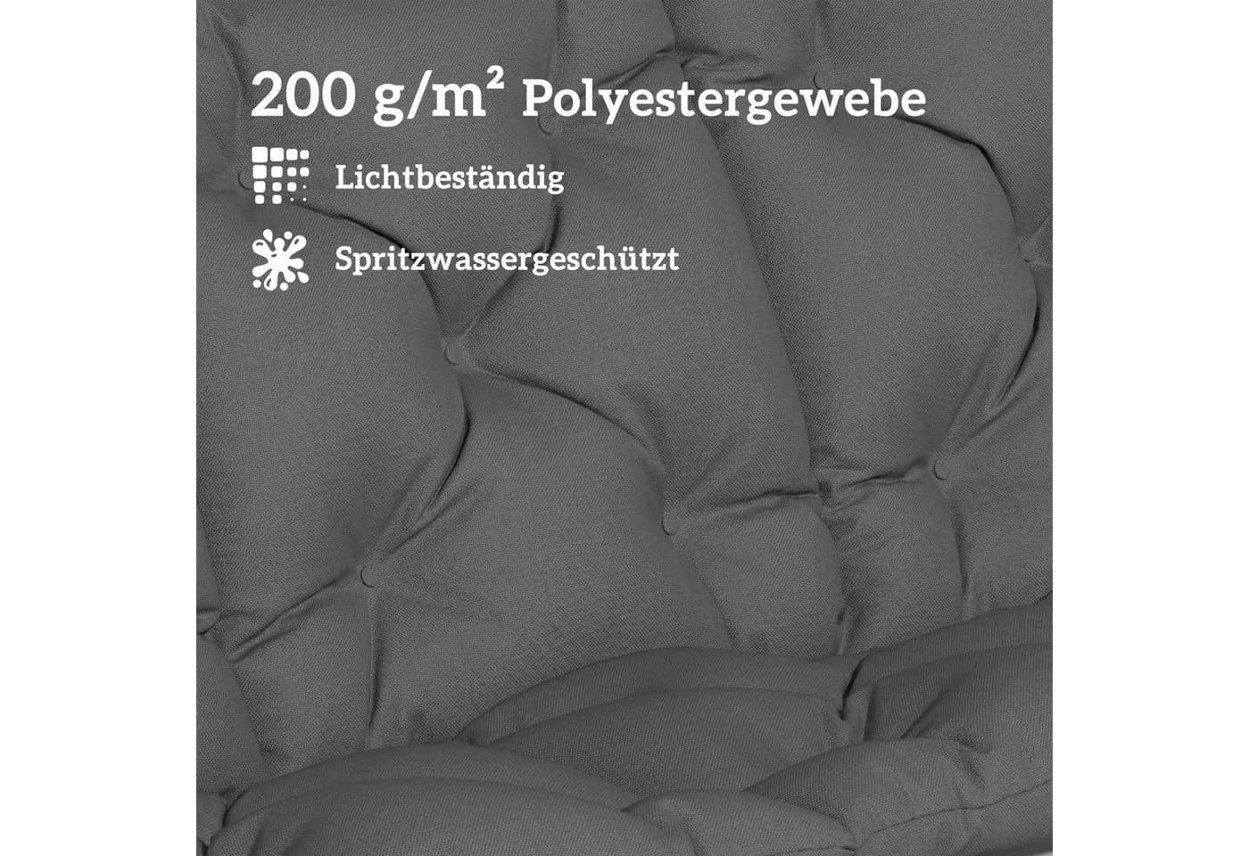 Outsunny Bankauflage mit Rückenlehne Grau wasserabweisend - Bild 4