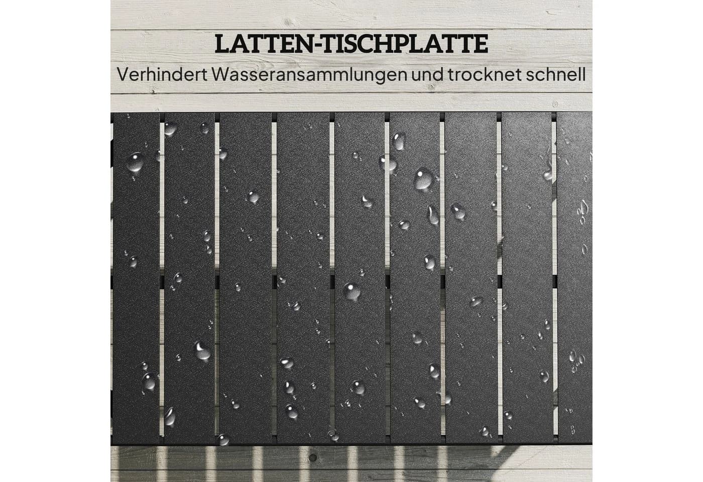 Outsunny Beistelltisch Rechteckig Schwarz Wetterfest Stahl - Bild 5