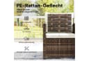 Outsunny Bistro-Set 3-tlg. mit Glastisch & Kissen Braun/Weiß Bild 5