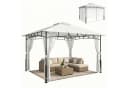 Outsunny Gartenpavillon Schwarz mit Moskitonetz und Doppeldach Bild 1