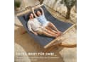 Outsunny Hängematte mit Kopfstütze und Magazintasche Grau Bild 5