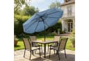 Outsunny Sonnenschirm rund Balkonschirm mit Kurbel 8 Streben, Himmelblau Bild 2