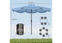 Outsunny Sonnenschirm rund Balkonschirm mit Kurbel 8 Streben, Himmelblau Bild 3