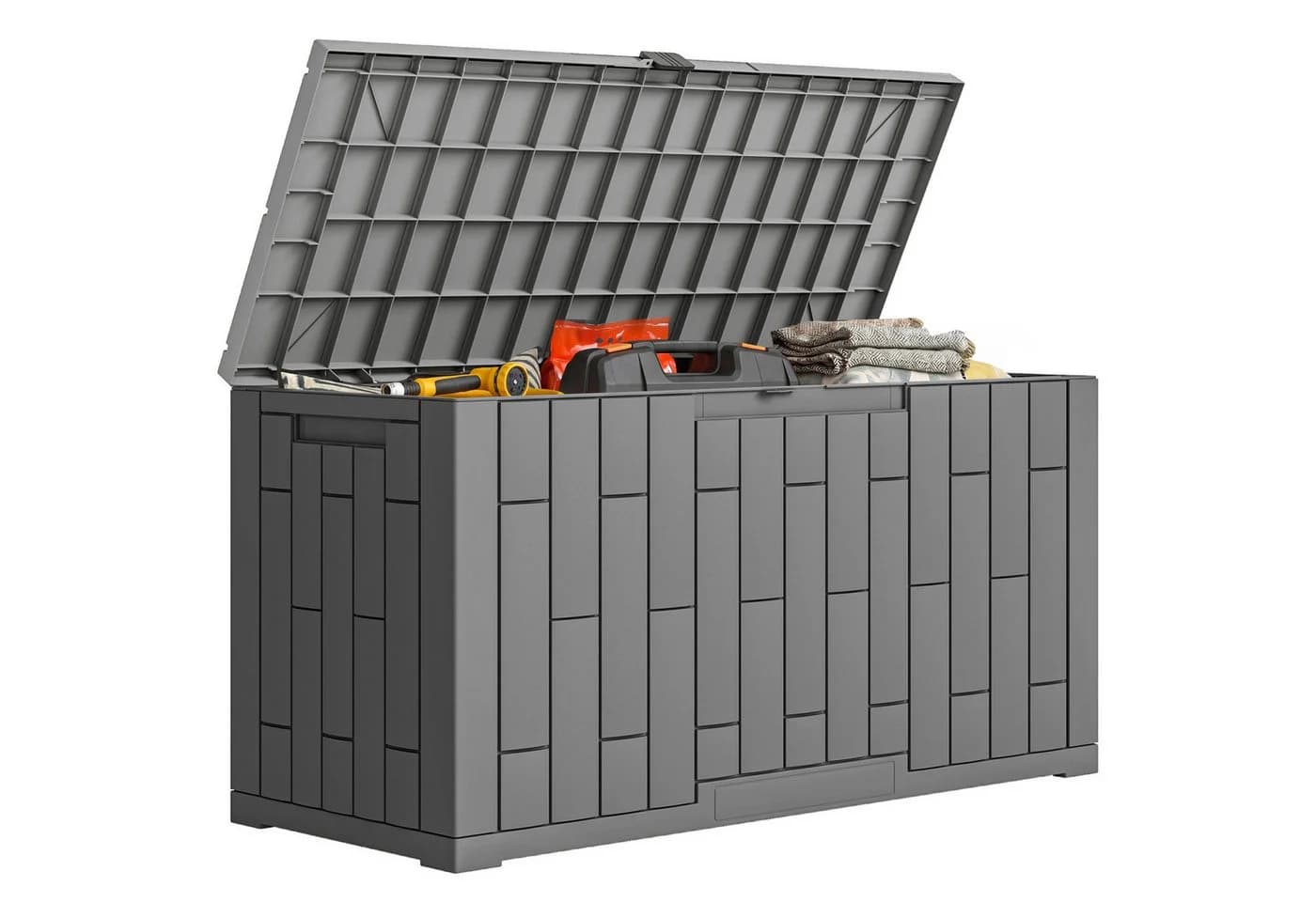 Outsunny Gartenbox Aufbewahrungsbox Grau UV-beständig Wasserdicht