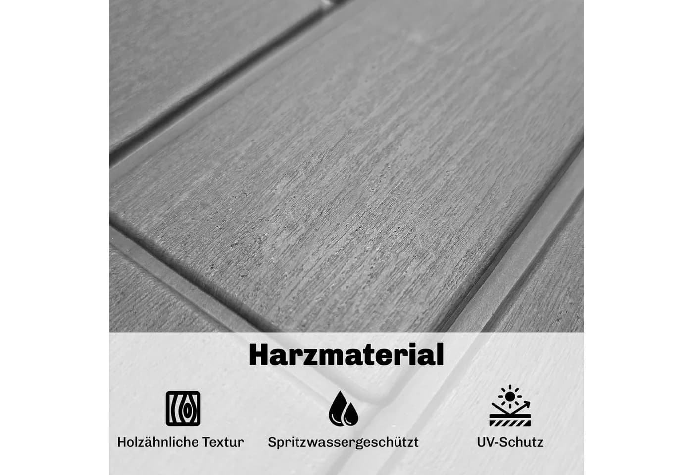 Outsunny Gartenbox Aufbewahrungsbox Grau UV-beständig Wasserdicht - Bild 5