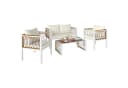 Outsunny Rattan Lounge Set 4-tlg. Cremeweiß mit Kissen Bild 1