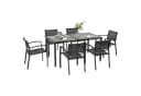 Outsunny Garten-Essgruppe 7-tlg. Grau Stahl Mesh Stapelbar Bild 1