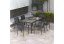 Outsunny Garten-Essgruppe 7-tlg. Grau Stahl Mesh Stapelbar Bild 2