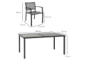 Outsunny Garten-Essgruppe 7-tlg. Grau Stahl Mesh Stapelbar Bild 3