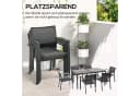 Outsunny Garten-Essgruppe 7-tlg. Grau Stahl Mesh Stapelbar Bild 4