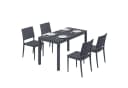 Outsunny Garten-Essgruppe 5-tlg. Dunkelgrau mit Stapelstühlen Bild 1