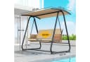 Outsunny Hollywoodschaukel 3-Sitzer mit Sonnendach Sand Bild 3