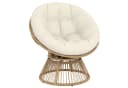 Outsunny Papasansessel Cremeweiß Rattan Stahlrahmen Bild 1