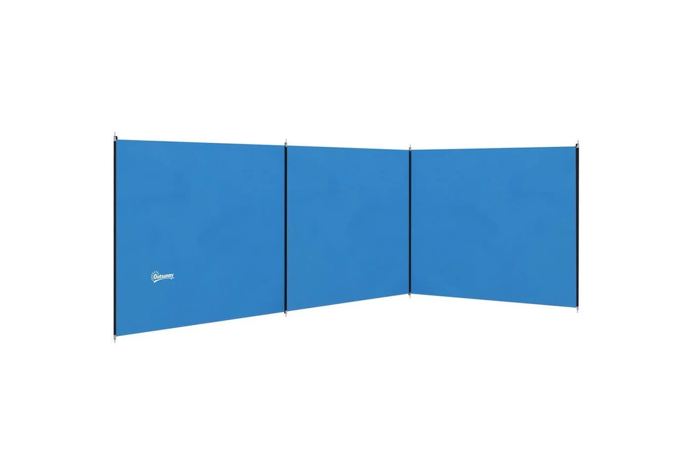 Outsunny Windschutz 540x150 cm Blau mit Stahlstangen