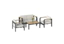 Outsunny Gartenlounge 4-tlg. Beige mit Sofa, Sesseln & WPC Tisch Bild 1