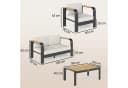 Outsunny Gartenlounge 4-tlg. Beige mit Sofa, Sesseln & WPC Tisch Bild 3