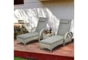 Outsunny Gartenlounge-Set 3-tlg. Grau mit Rollen & verstellbarer Lehne Bild 2