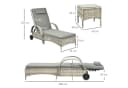 Outsunny Gartenlounge-Set 3-tlg. Grau mit Rollen & verstellbarer Lehne Bild 3