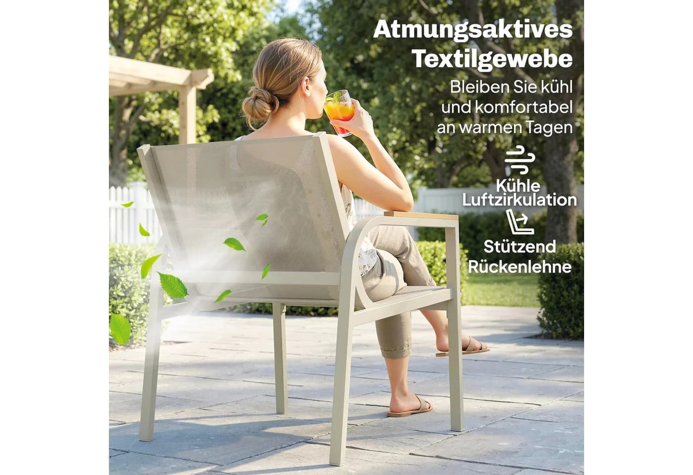 Outsunny Gartenlounge 4-tlg. Grün mit Sofa, Sesseln & Tisch - Bild 5