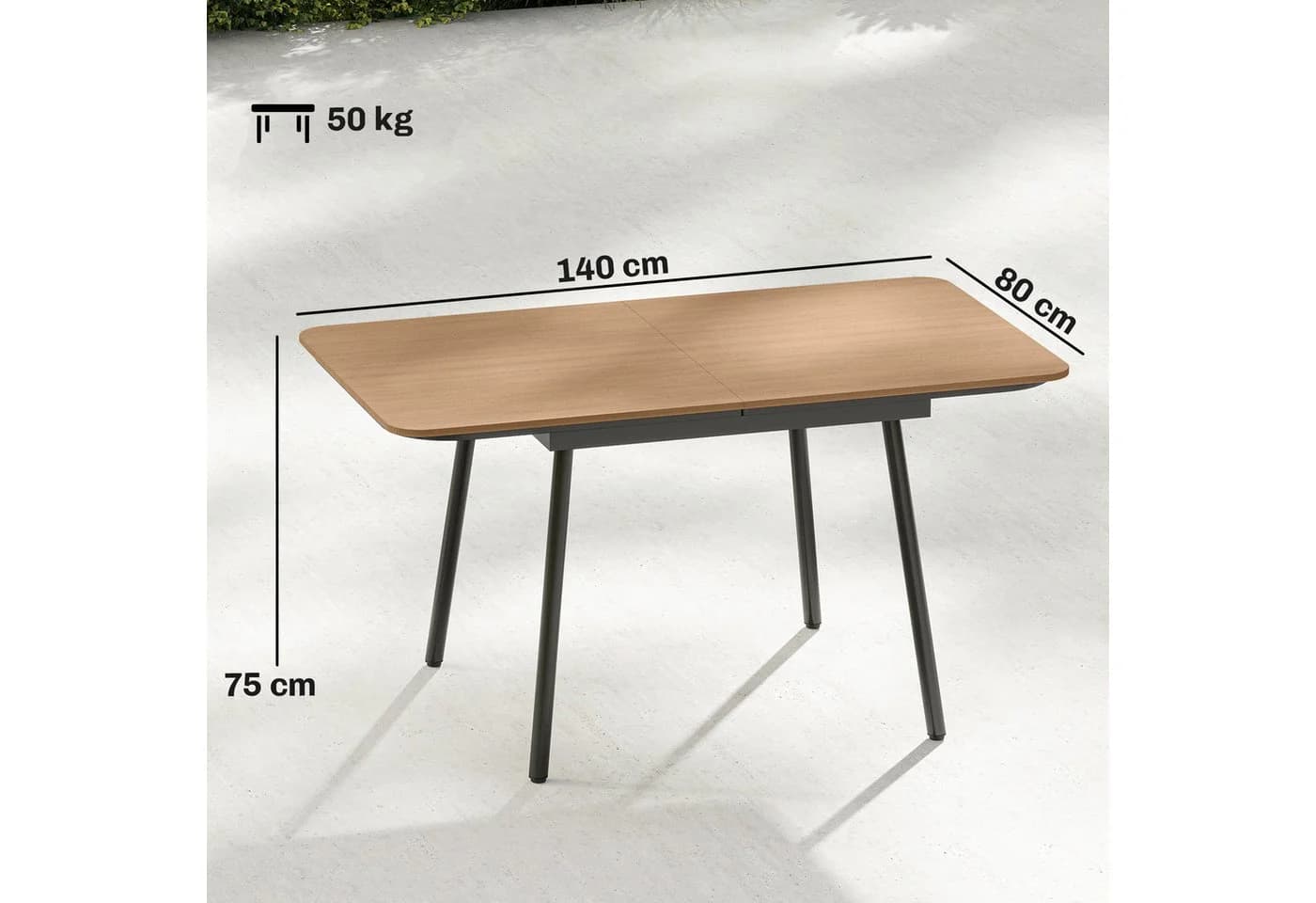 Outsunny Gartentisch WPC Teakoptik 140x80 cm - Bild 3