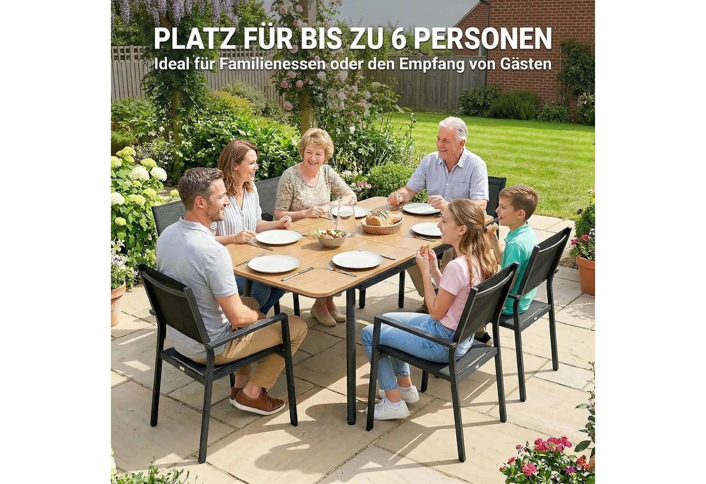 Outsunny Gartentisch WPC Teakoptik 140x80 cm - Bild 4