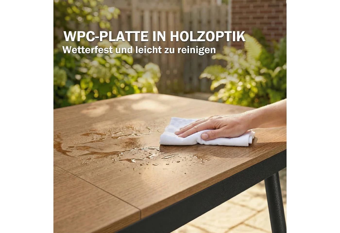 Outsunny Gartentisch WPC Teakoptik 140x80 cm - Bild 5