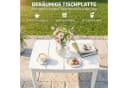 Outsunny Beistelltisch wetterfest rechteckig Cremeweiß Kunststoff Bild 4