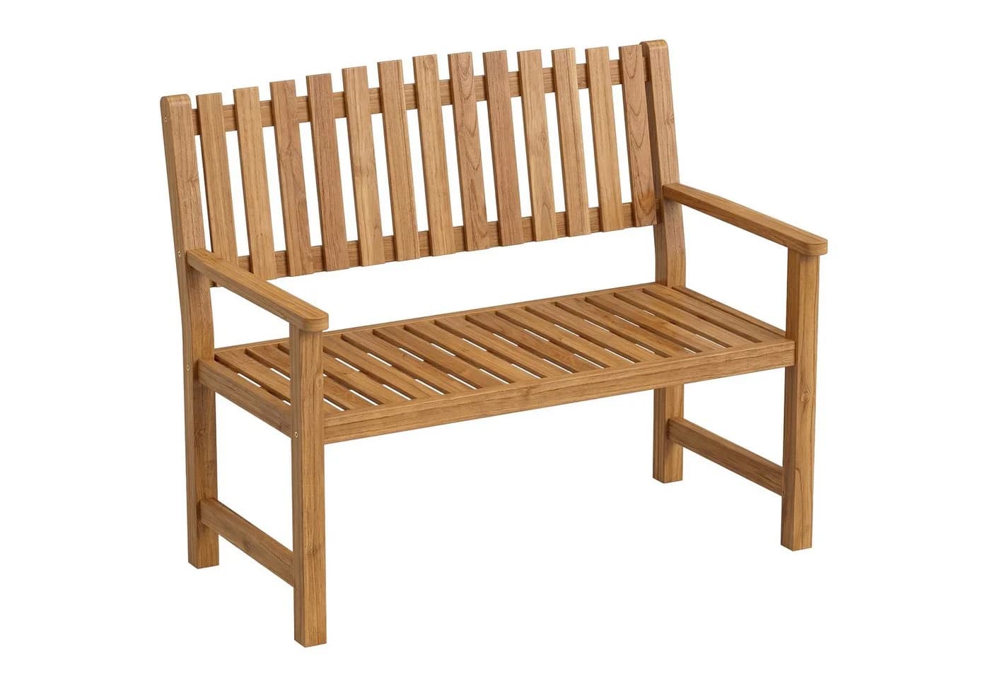 Outsunny Gartenbank Akazienholz mit Armlehnen Natur