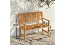 Outsunny Gartenbank Akazienholz mit Armlehnen Natur Bild 3