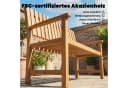 Outsunny Gartenbank Akazienholz mit Armlehnen Natur Bild 4