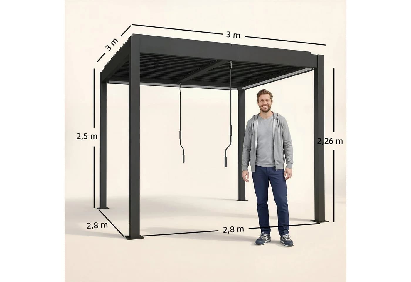 Outsunny Pergola mit LED-Beleuchtung und Fernbedienung - Bild 3