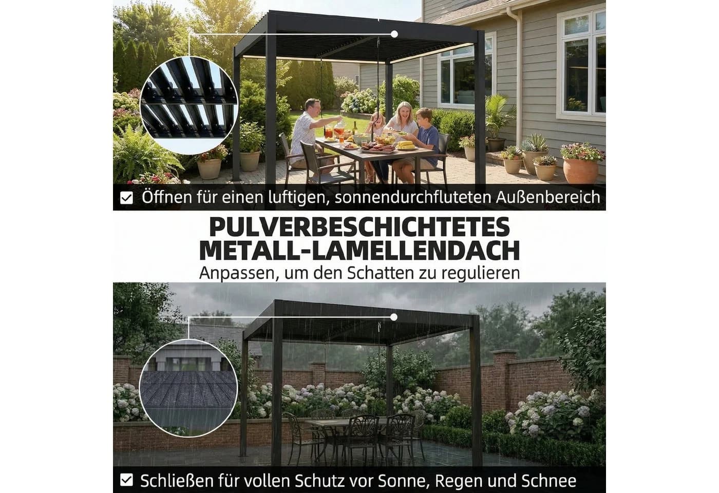 Outsunny Pergola mit LED-Beleuchtung und Fernbedienung - Bild 5