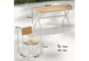 Outsunny Garten-Essgruppe 7-tlg. Weiß/Teak Aluminium Kunstholz Bild 3