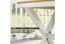 Outsunny Garten-Essgruppe 7-tlg. Weiß/Teak Aluminium Kunstholz Bild 4