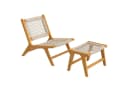 Outsunny Gartenlounge Set 2-tlg. Beige Akazienholz PP-Rattan Bild 1