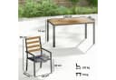 Outsunny Garten-Essgruppe 7-tlg. mit Tisch, 6 Stühlen & Kissen Grau/Natur Bild 3