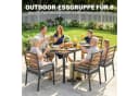 Outsunny Garten-Essgruppe 7-tlg. mit Tisch, 6 Stühlen & Kissen Grau/Natur Bild 4