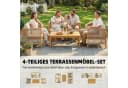 Outsunny Gartenlounge-Set 4-tlg. Beige Akazienholz mit Kissen Bild 4