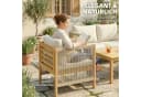 Outsunny Gartenlounge-Set 4-tlg. Beige Akazienholz mit Kissen Bild 5