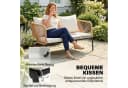 Outsunny Gartenmöbel-Set 4-tlg. Weiß PE-Rattan mit WPC-Tisch Bild 5