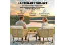 Outsunny Bistro-Set 3-tlg. mit 2 Sesseln und Akazienholztisch Beige/Weiß Bild 4