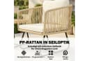 Outsunny Bistro-Set 3-tlg. mit 2 Sesseln und Akazienholztisch Beige/Weiß Bild 5