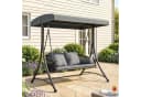 Outsunny Hollywoodschaukel 2-Sitzer mit Sonnendach grau Bild 2