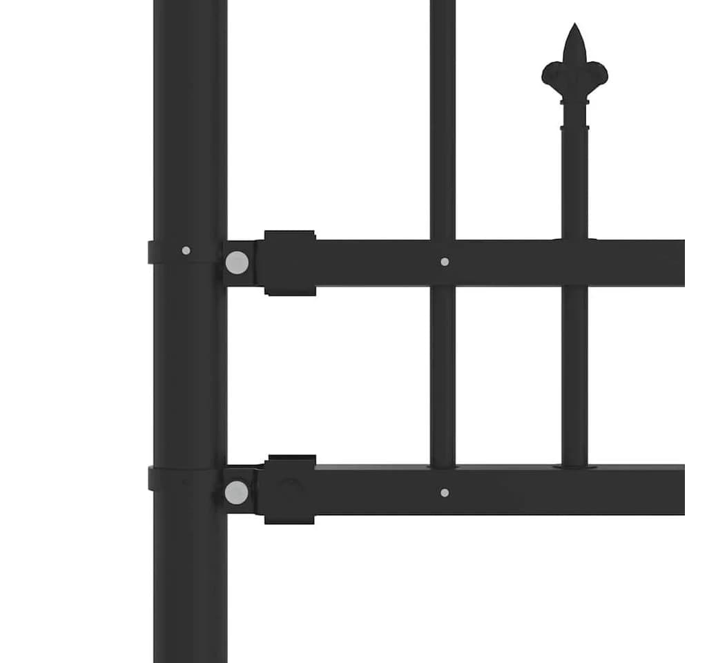 furnicato Gartenzaun Kampen Schwarz Pulverbeschichteter Stahl - Bild 4